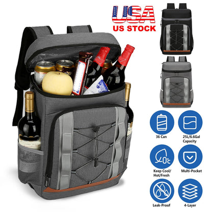 GemGear cooler backpack gray 36-can insulated leakproof cooler with multi-pocket design on Tampa Home & Garden Store