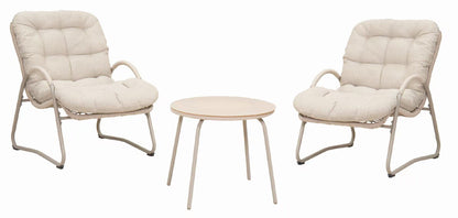 Outdoor Iron and Wicker Three Piece Patio Set