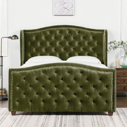Solid Upholstered Bed Frame and Headboard Set