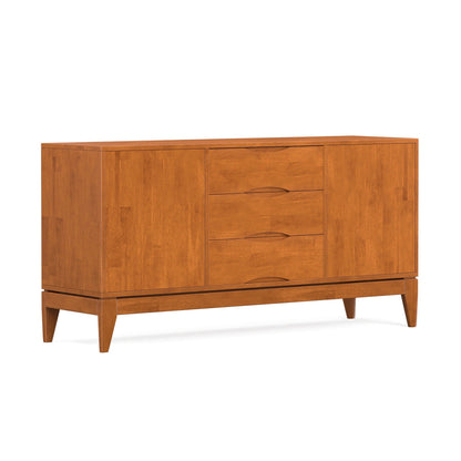 Solid wood sideboard buffet in warm honey finish with tapered legs by HouseOfZazla on Tampa Home & Garden Store