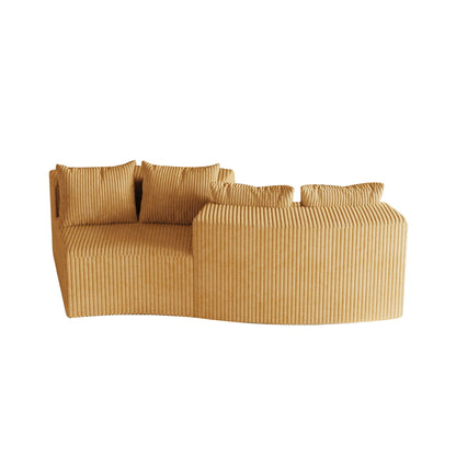 Curved Modular Sectional Sofa and Four Pillows