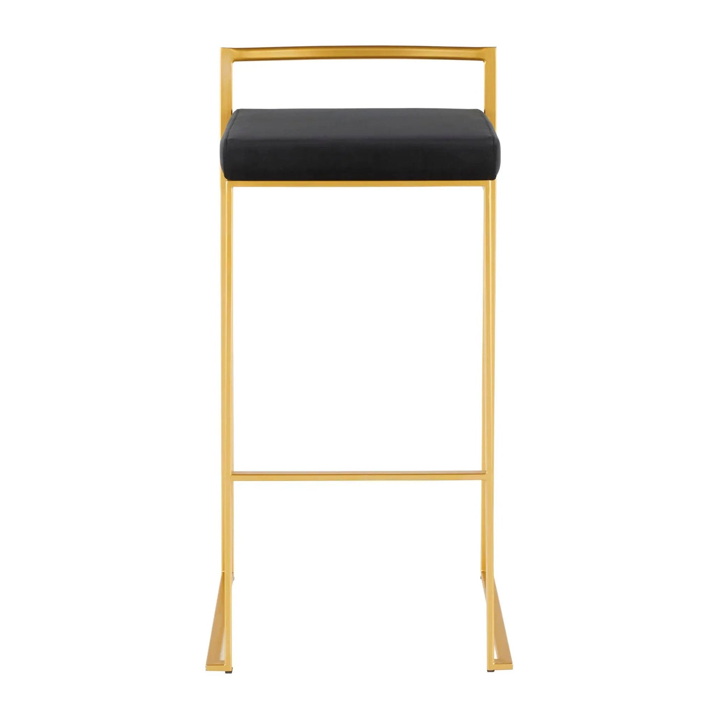 Fuji Contemporary Glam barstool with black cushion and gold frame by Unique Piece Furniture on Tampa Home & Garden Store