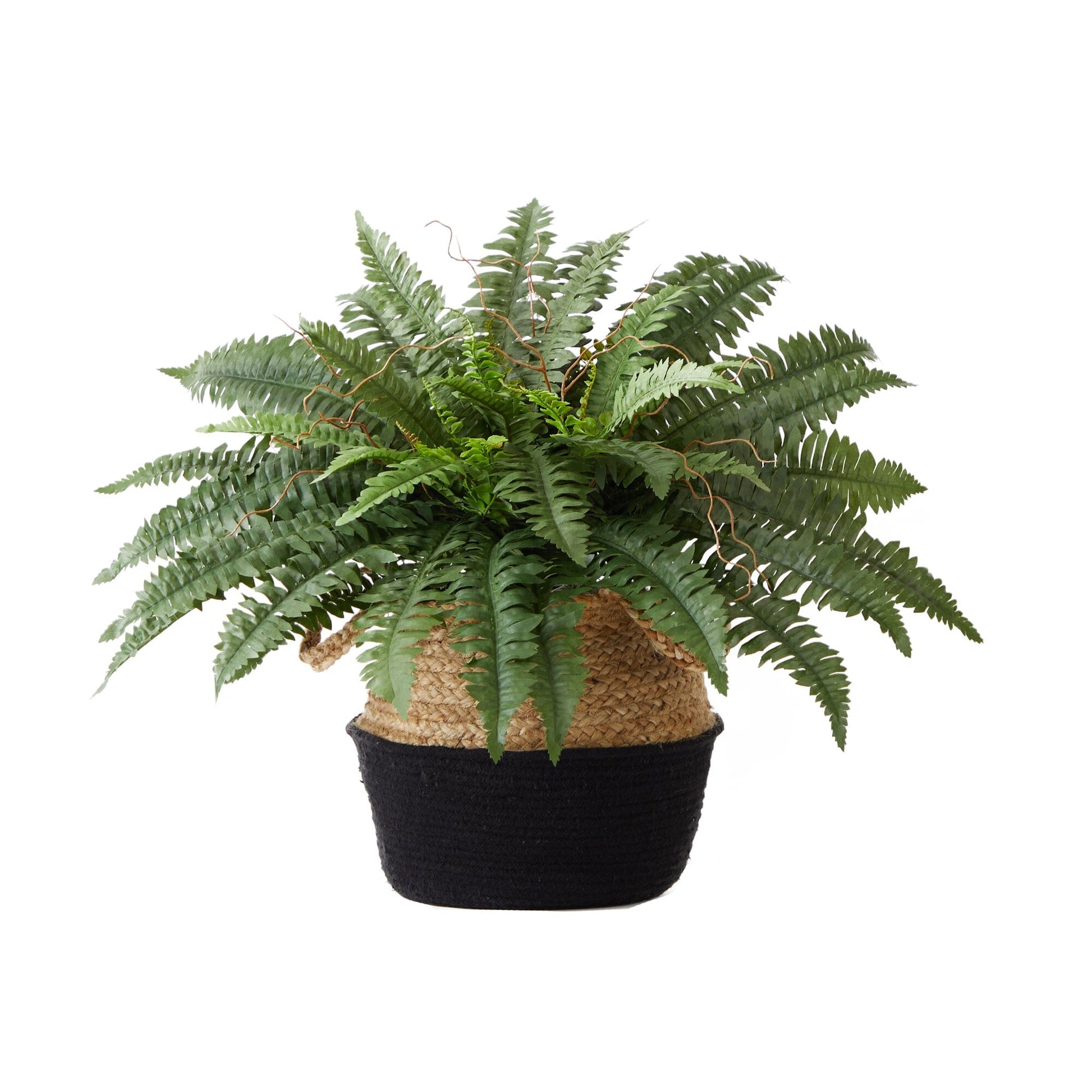 23" Artificial Boston Fern Plant with Handmade Jute & Cotton Basket DIY KIT - Tampa Home & Garden Store