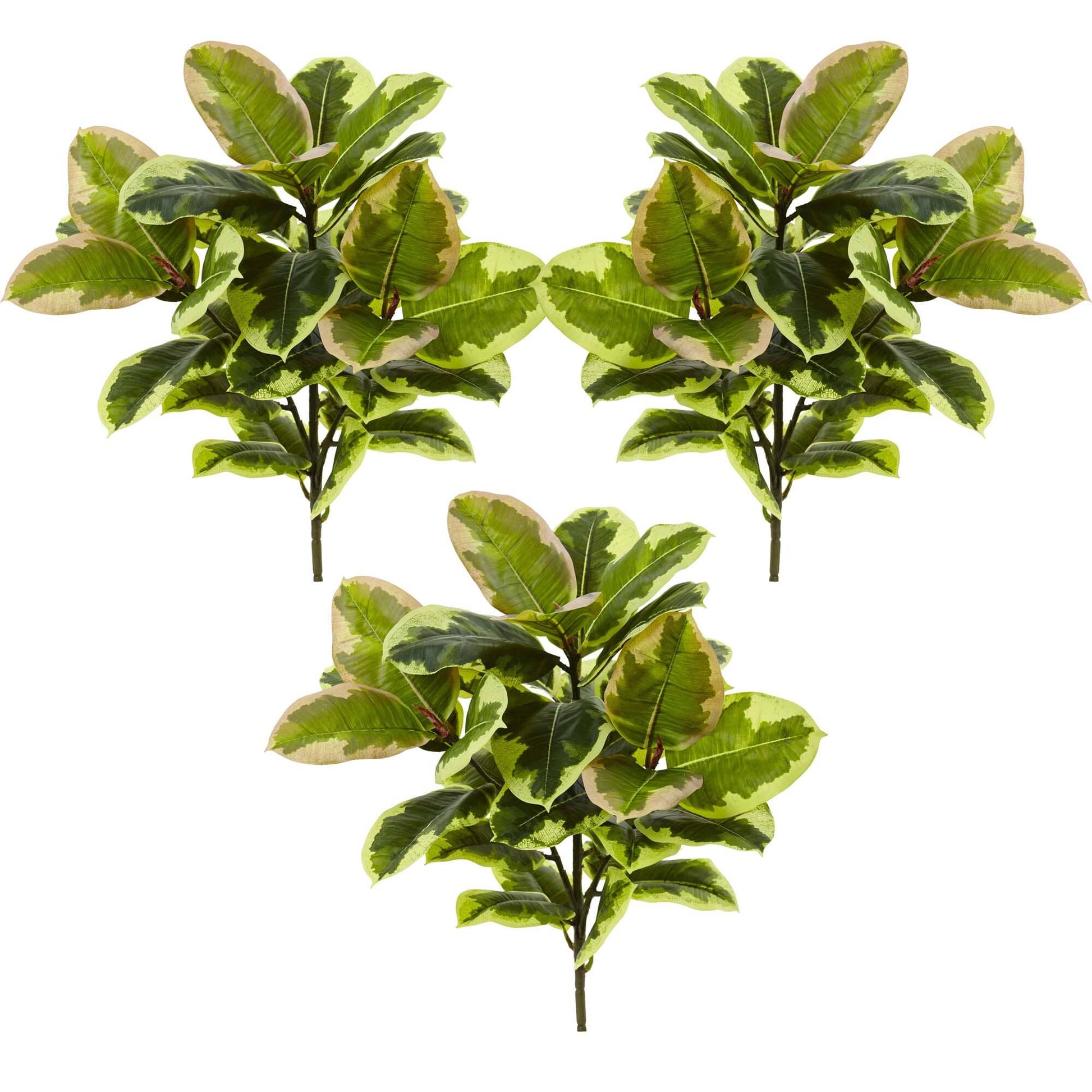 23” Rubber Leaf Artificial Plant (Real Touch) (Set of 3) - Tampa Home & Garden Store