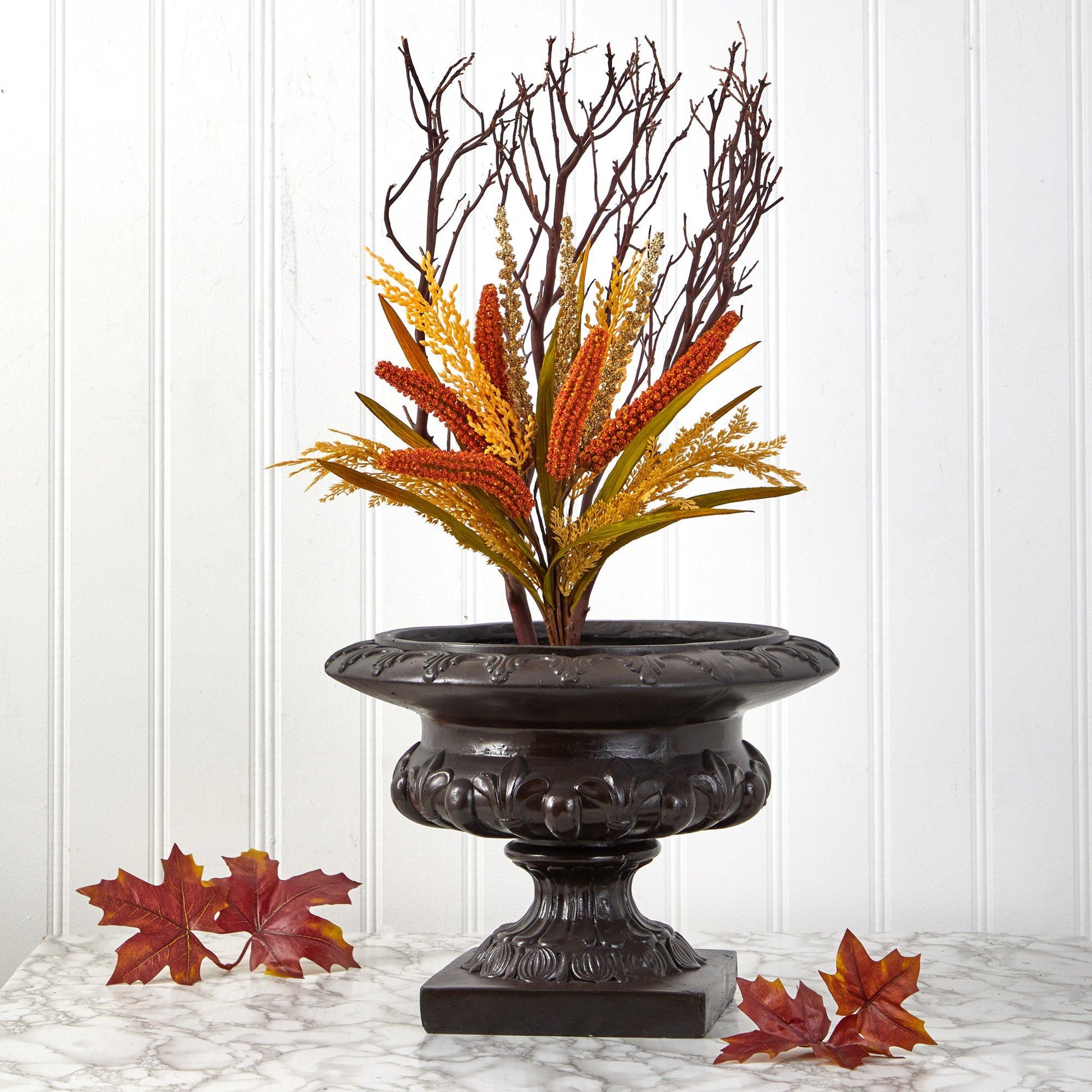 23” Sorghum Harvest Artificial Bush Flower (Set of 3) - Tampa Home & Garden Store