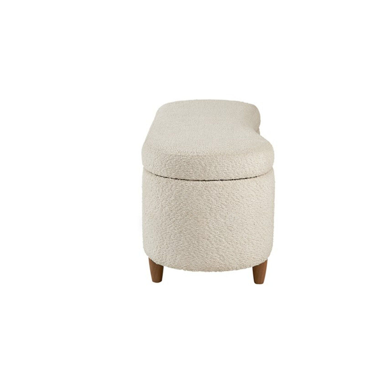 HouseOfZazla Flip Top Storage Bench beige fabric with wood legs and soft-close lid on Tampa Home & Garden Store