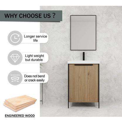 Modern Freestanding Vanity With Resin Sink
