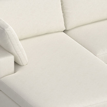 Charlie upholstered deep seater sectional sofa beige fabric by HouseOfZazla on Tampa Home & Garden Store