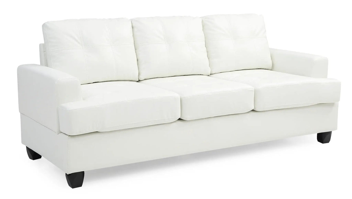 Sandridge Sofa white leather stationary sofa by Unique Piece Furniture on Tampa Home & Garden Store