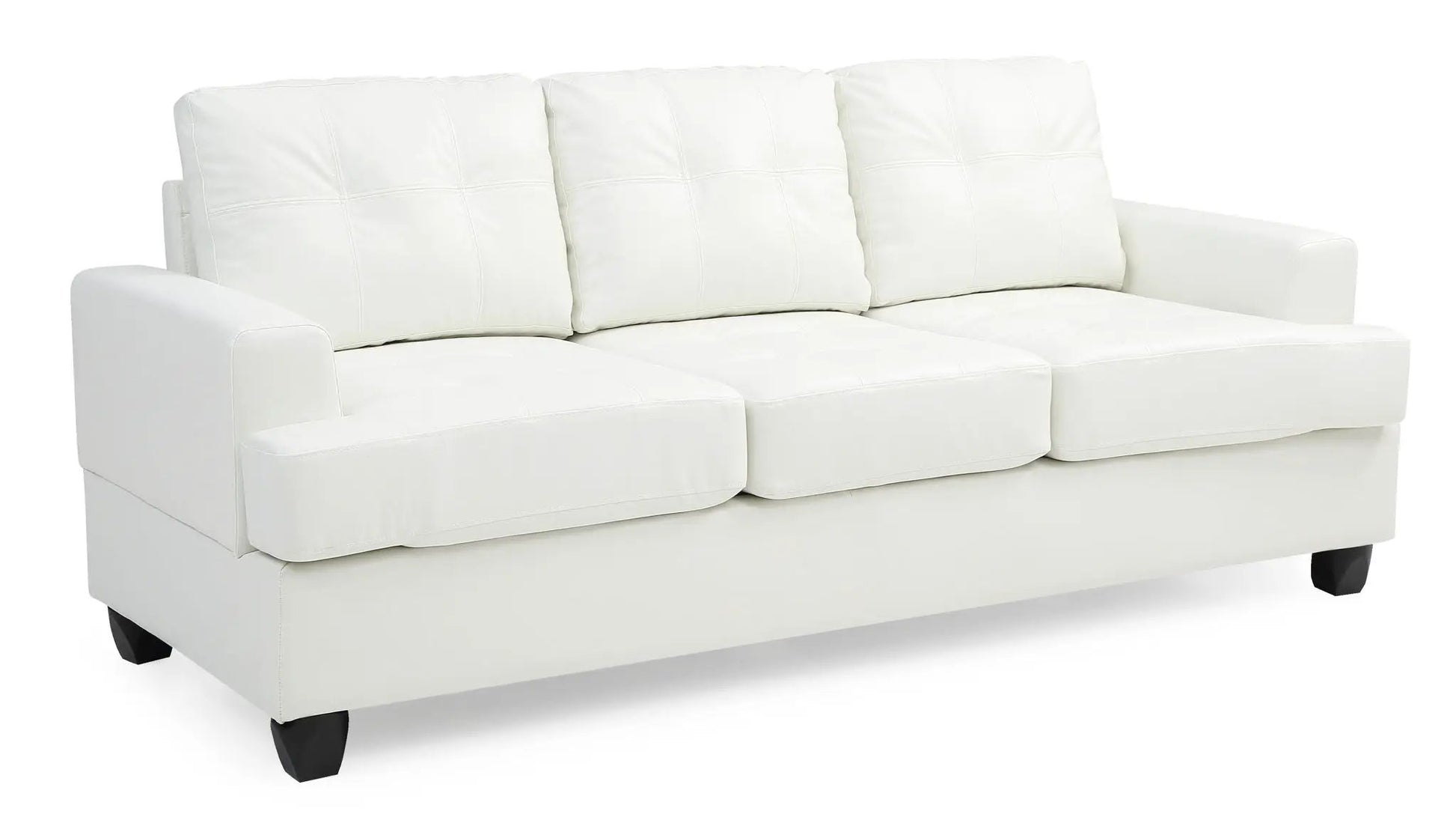 Sandridge Sofa white leather stationary sofa by Unique Piece Furniture on Tampa Home & Garden Store