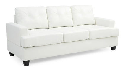 Sandridge Sofa white leather stationary sofa by Unique Piece Furniture on Tampa Home & Garden Store