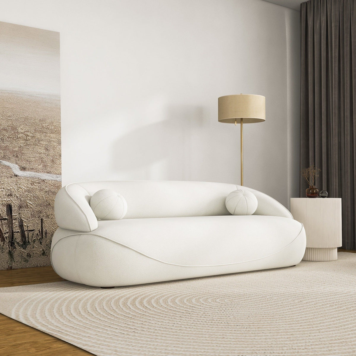 Andrew Soft Boucle Sofa and Mid Century Design
