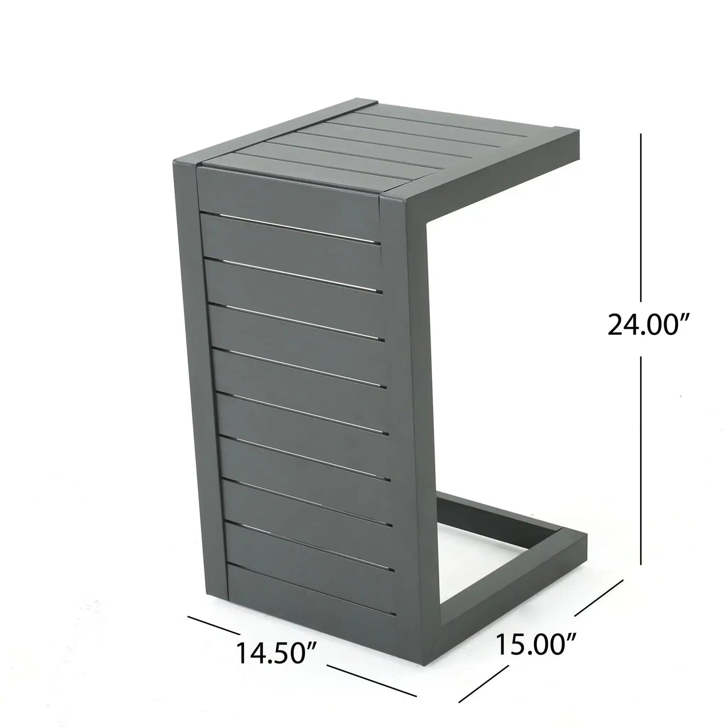 Outdoor Aluminum C Shaped Side Table for Patio