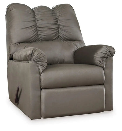 Darcy Rocker Recliner taupe faux leather with plush padded arms by Unique Piece Furniture on Tampa Home & Garden Store