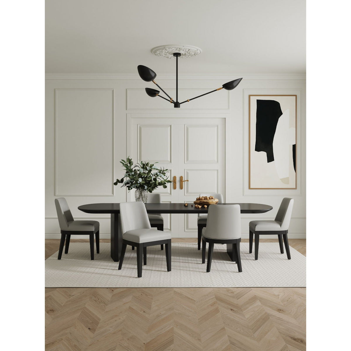 Upholstered Dining Chair Set with solid beech frame in gray by HouseOfZazla on Tampa Home & Garden Store