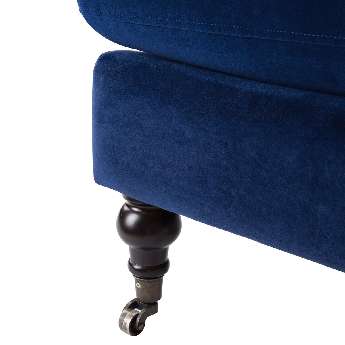 Blue velvet Accent Arm Chair with casters, solid hardwood frame, HouseOfZazla armchair on Tampa Home & Garden Store