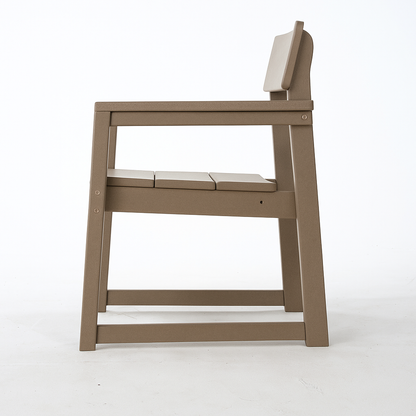Antique wood color HDPE outdoor armchair with backrest in outdoor furniture on Tampa Home & Garden Store