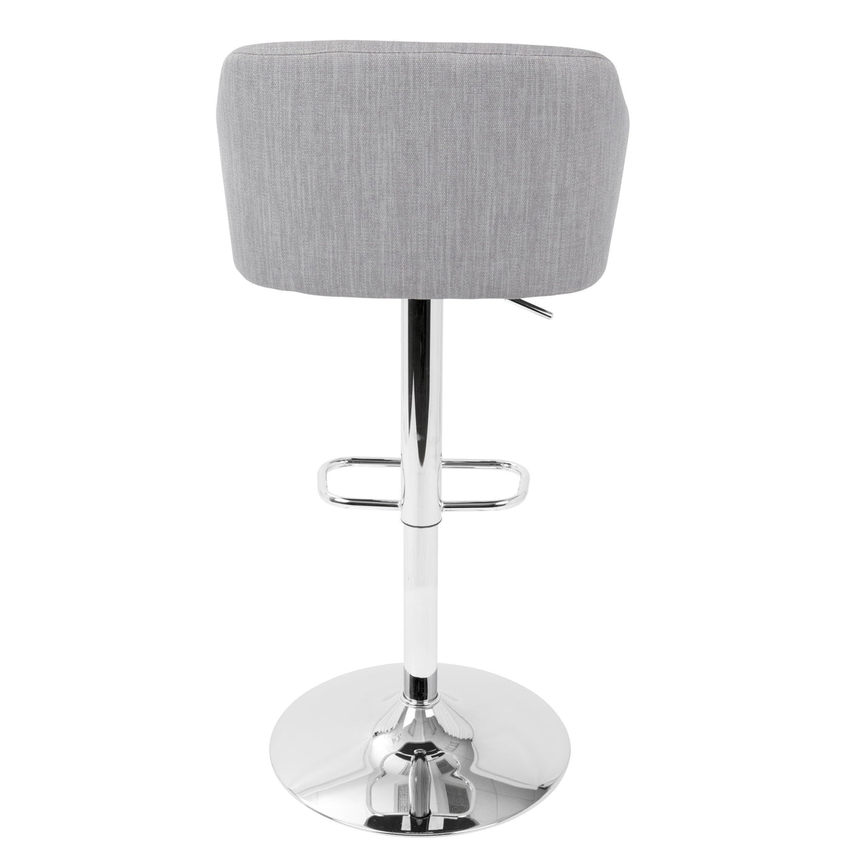 Modern adjustable gray bar stool with swivel and chrome base on Tampa Home & Garden Store