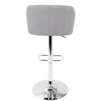 Modern adjustable gray bar stool with swivel and chrome base on Tampa Home & Garden Store