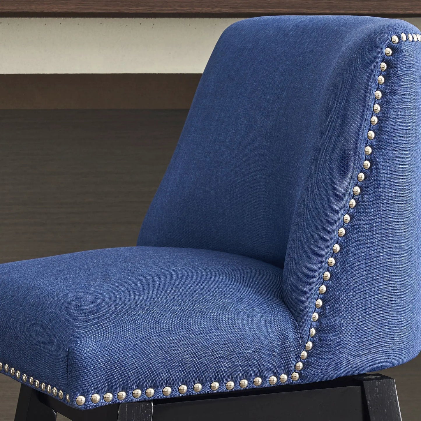 Upholstered Swivel Bar Stool with Soft Fabric