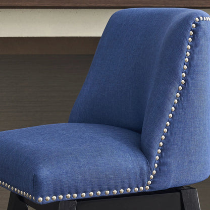 Upholstered Swivel Bar Stool with Soft Fabric