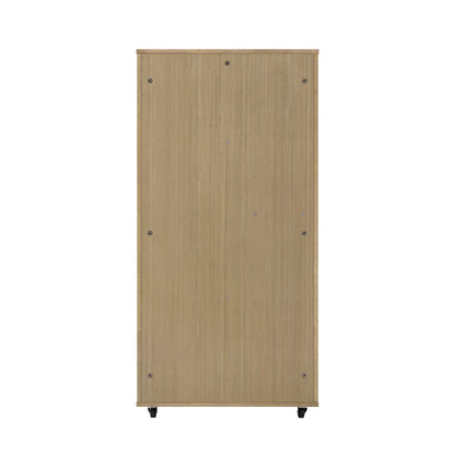 Basia rubber wood cat cabinet with wheels by HouseOfZazla, light brown pet furniture on casters on Tampa Home & Garden Store