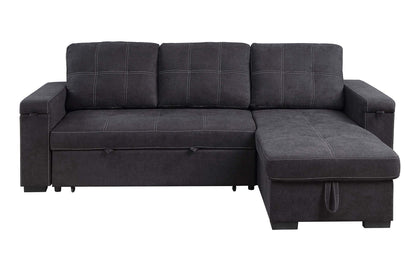 Toby woven fabric sleeper sectional sofa with storage chaise dark gray HouseOfZazla on Tampa Home & Garden Store