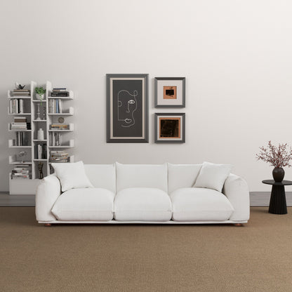 Kely Modern 100'' Cream Boucle Sofa cream boucle fabric with rounded arms on Tampa Home & Garden Store