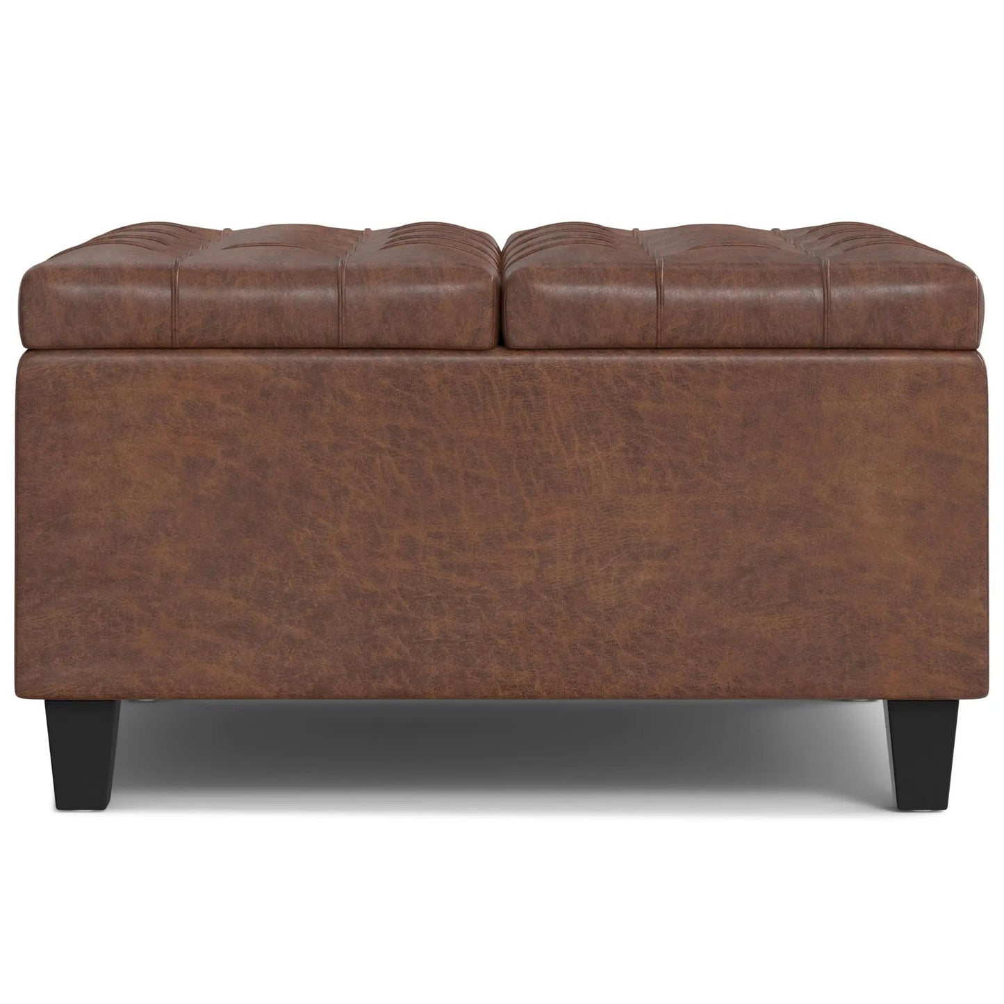 Harrison coffee table storage ottoman, brown leather, 3-seg by Unique Piece Furniture on Tampa Home & Garden Store