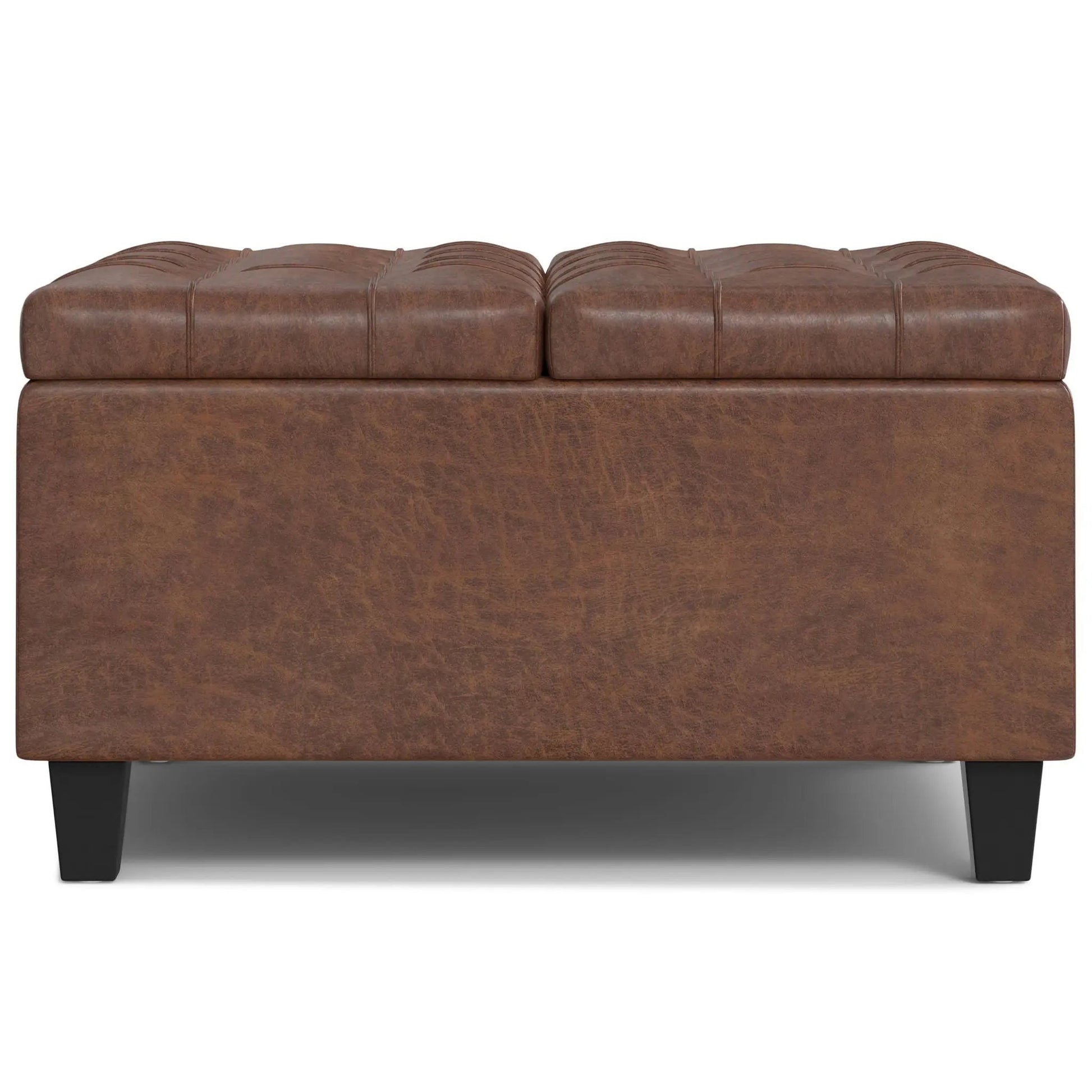 Harrison coffee table storage ottoman, brown leather, 3-seg by Unique Piece Furniture on Tampa Home & Garden Store