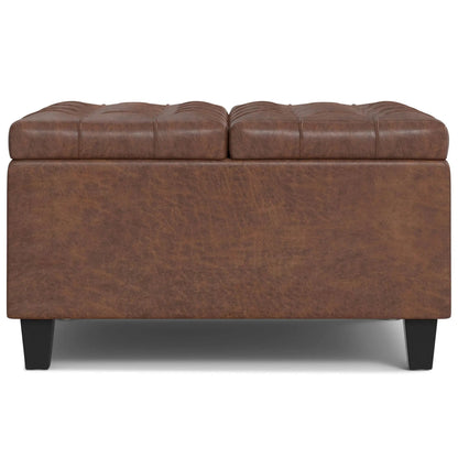 Harrison coffee table storage ottoman, brown leather, 3-seg by Unique Piece Furniture on Tampa Home & Garden Store