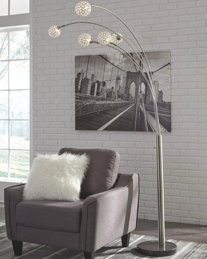 Winter Metal Arc Lamp With Crystal Balls Silver