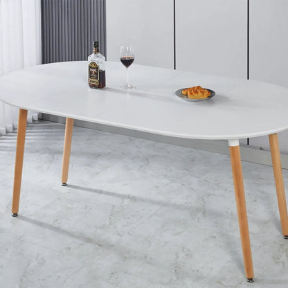 Extendable Dining Table with Durable Metal Legs