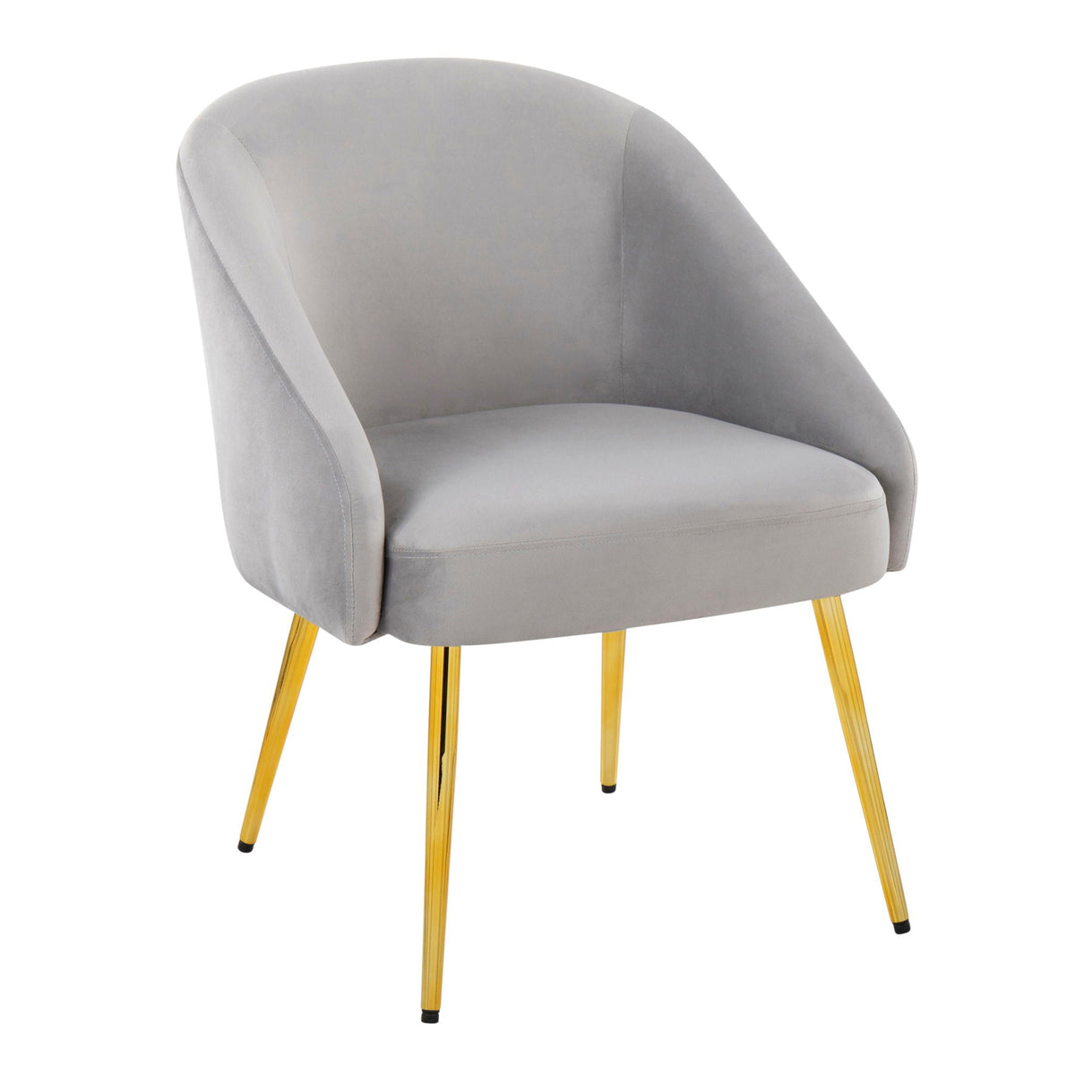 Contemporary Glam Side Chair with plush gray upholstery, gold metal legs, kids' chair on Tampa Home & Garden Store