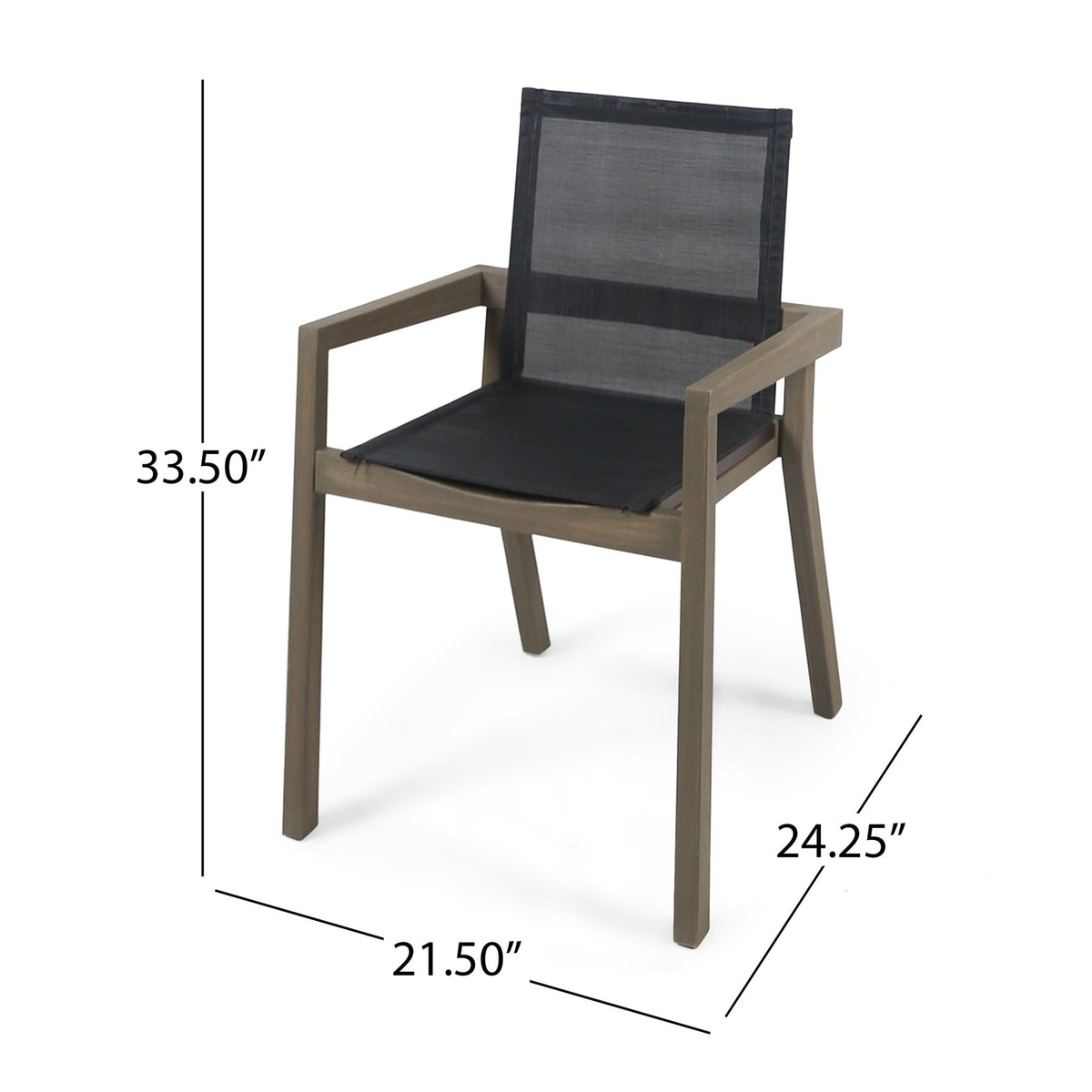 Belfast Dining Chair Set with mesh seating, acacia wood frame for outdoor use set of 2 on Tampa Home & Garden Store