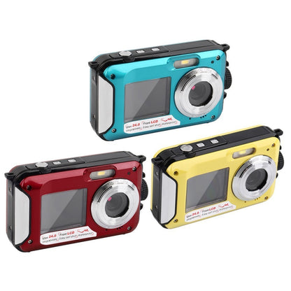 Dual-screen waterproof HD digital camera trio in teal, red, yellow by Sell My Stuff on Tampa Home & Garden Store