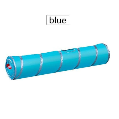 Stevvex blue cat tunnel toy collapsible 5-section play tube for indoor cats on Tampa Home & Garden Store