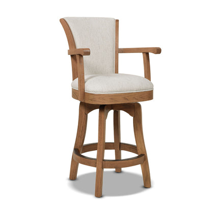 Swivel counter height bar stool with high back, solid hardwood, seat by HouseOfZazla on Tampa Home & Garden Store