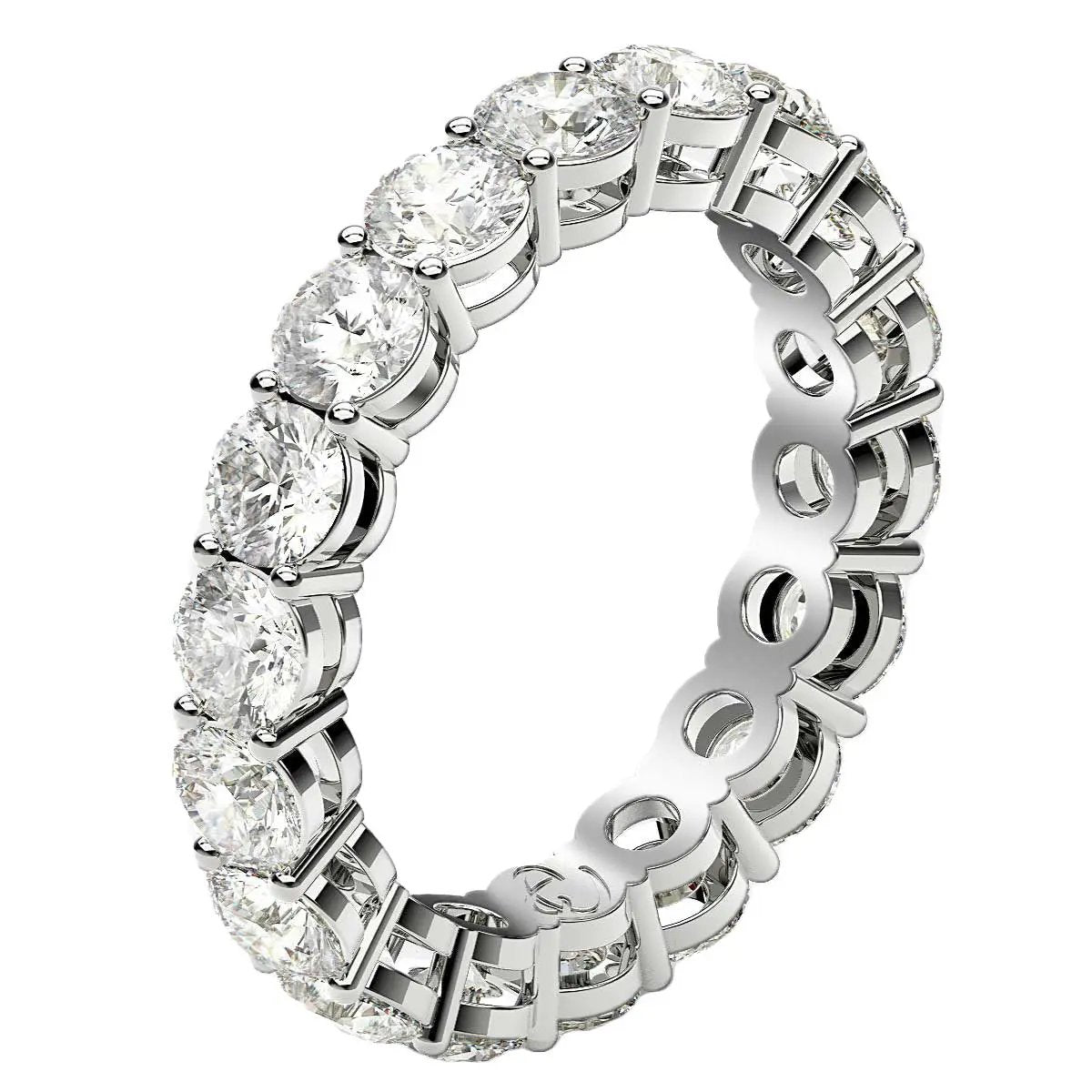 Round-cut lab-grown diamond eternity ring in 14k white gold, 2 ctw FG/VS2, by Bids.com on Tampa Home & Garden Store