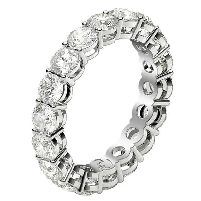 Round-cut lab-grown diamond eternity ring in 14k white gold, 2 ctw FG/VS2, by Bids.com on Tampa Home & Garden Store