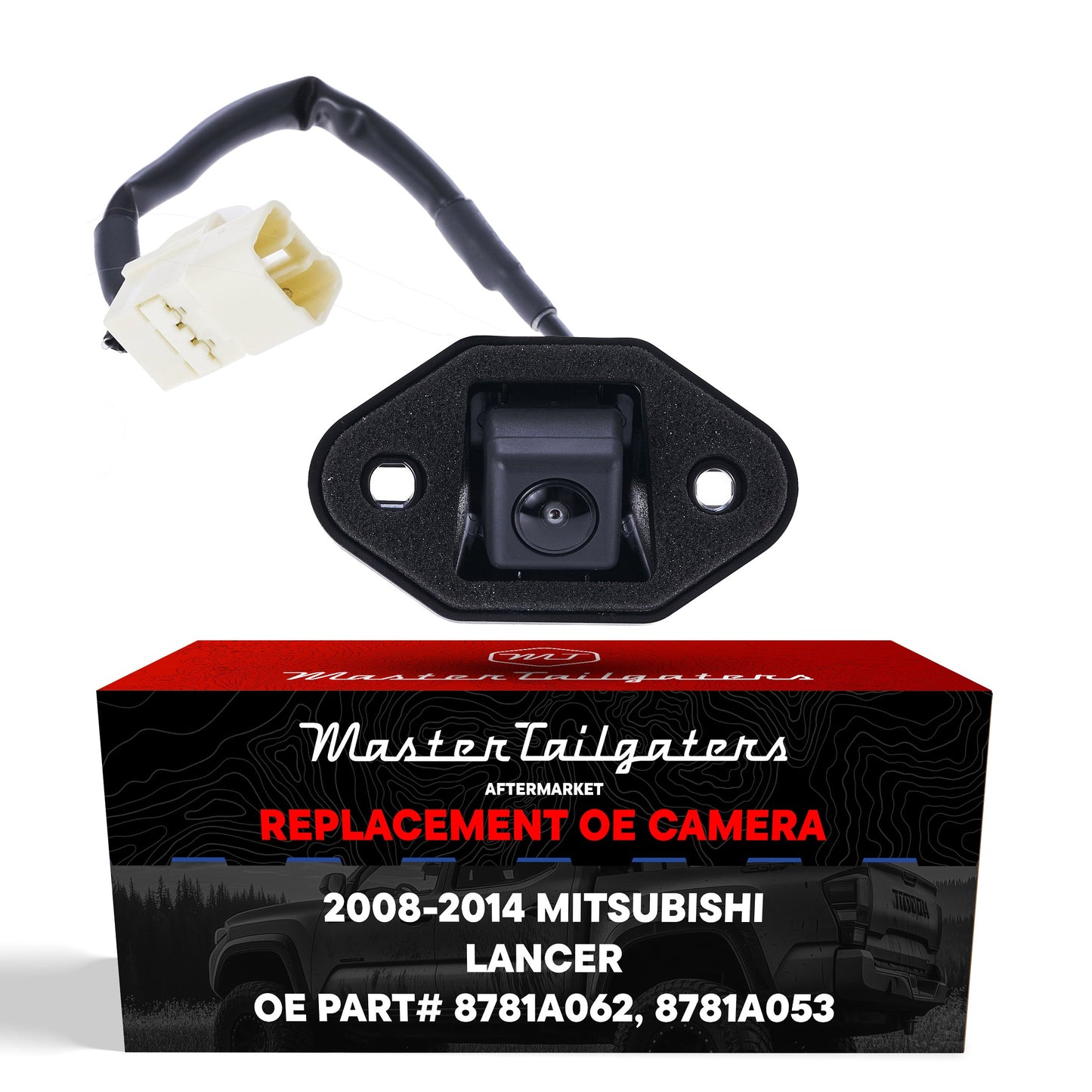 Master Tailgaters OEM backup camera for Mitsubishi Lancer 2008-2014 with white 2-pin connector on Tampa Home & Garden Store
