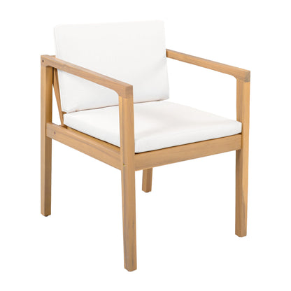 Acacia Wood Outdoor Dining Chairs Set of Two