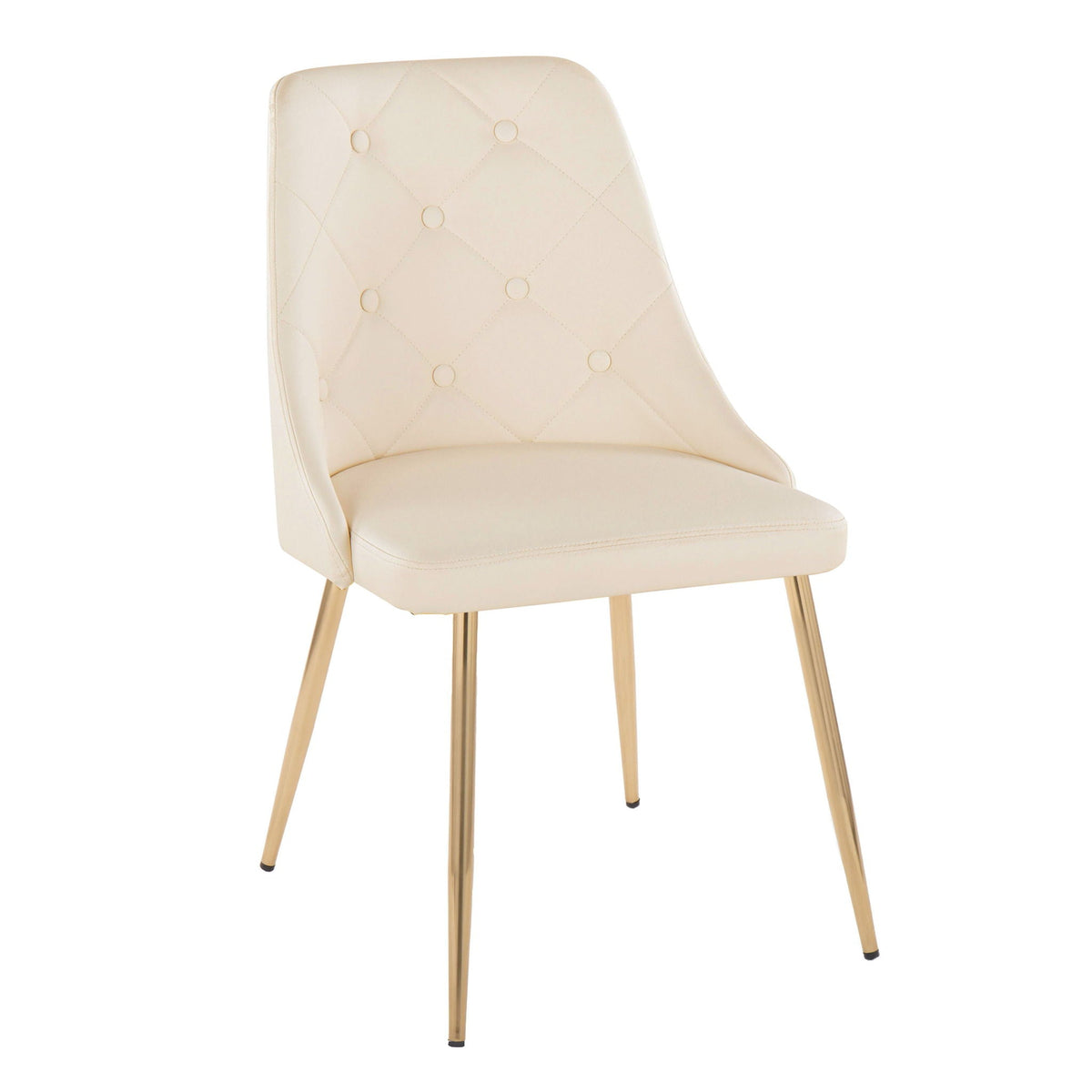 Giovanni dining chair set by HouseOfZazla — cream tufted back, gold-tone legs, 2-pack on Tampa Home & Garden Store