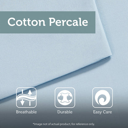 Cotton Jacquard Reversible Aqua and Ivory Set