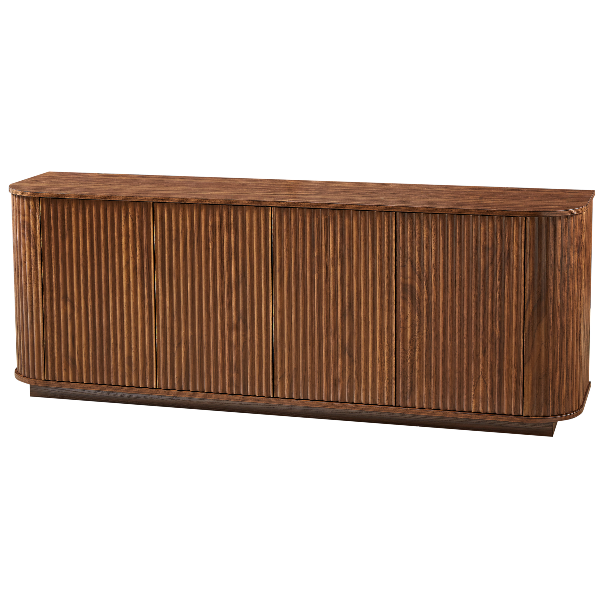 Sideboard Storage Cabinet TV Stand with Wave Pattern, dark walnut ribbed doors by HouseOfZazla on Tampa Home & Garden Store