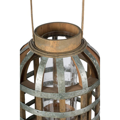 Decorative lantern with handle, wooden frame and glass insert by HouseOfZazla on Tampa Home & Garden Store