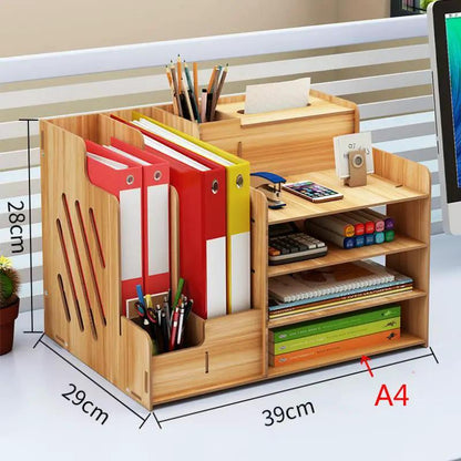 Simple table shelf by FLIPSTYLEZLLC, wooden desk organizer with file slots and A4 shelves on Tampa Home & Garden Store