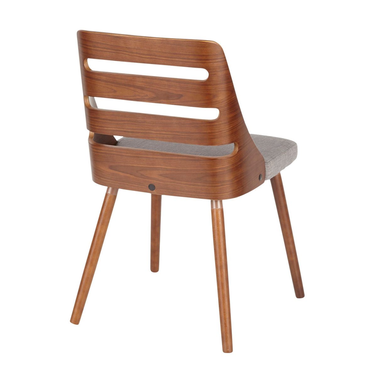 Mid Century Modern Dining Chair Cushioned Seat brown wood grey cushion HouseOfZazla kids on Tampa Home & Garden Store