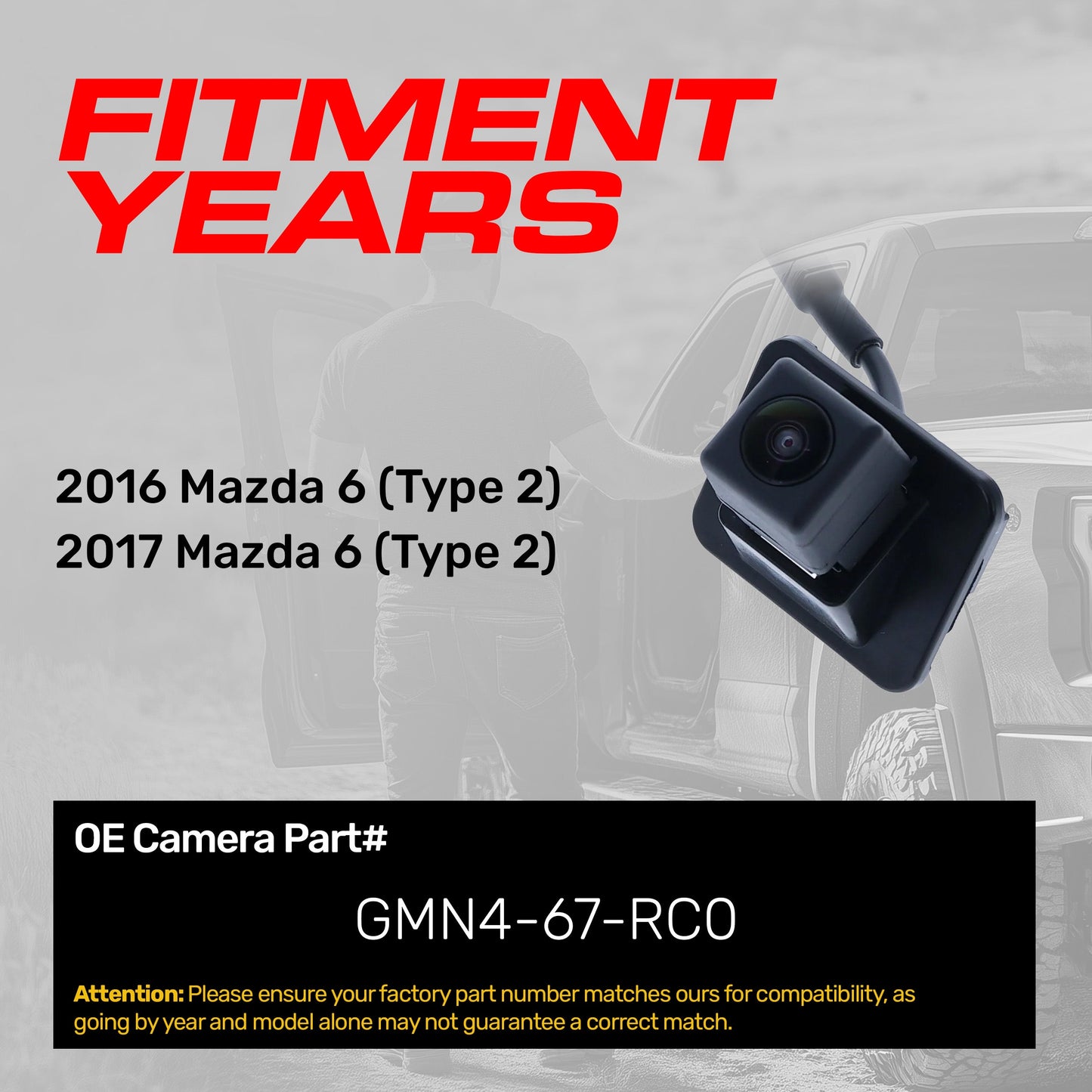 Master Tailgaters Mazda 6 Type 2 OEM backup camera with parking line, GMN4-67-RC0 on Tampa Home & Garden Store