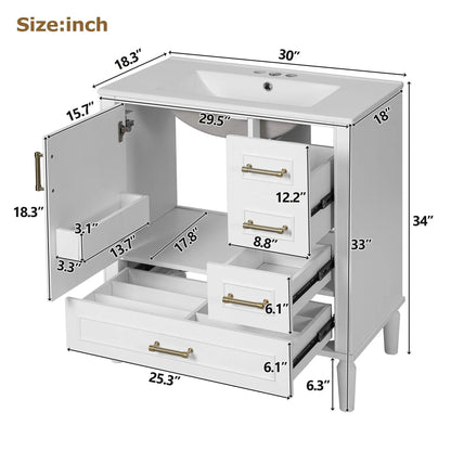 Traditional Bathroom Vanity With Soft Close Doors